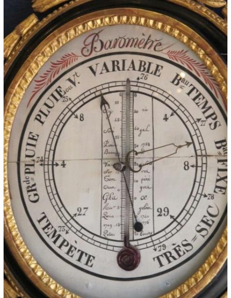 A Louis XVI period (1774 - 1793) barometer - thermometer. 18th century