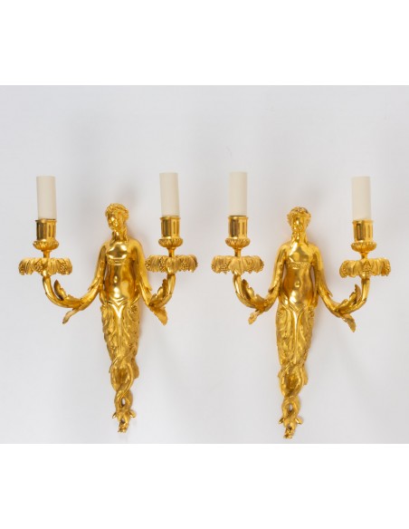 A Pair of Louis XVI style wall lights. 19th century.