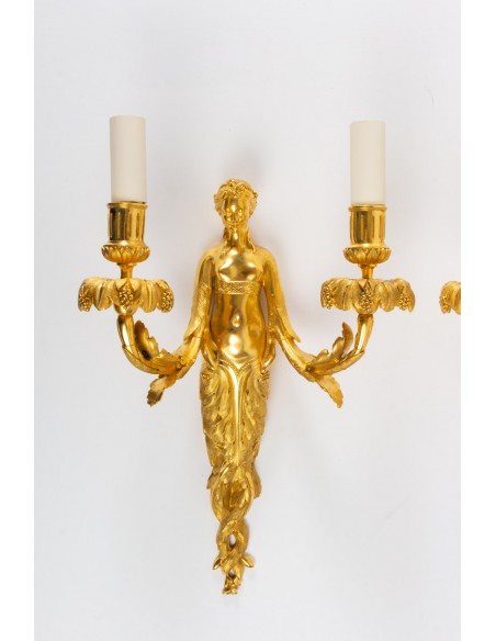 A Pair of Louis XVI style wall lights. 19th century.