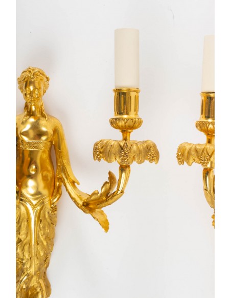 A Pair of Louis XVI style wall lights. 19th century.