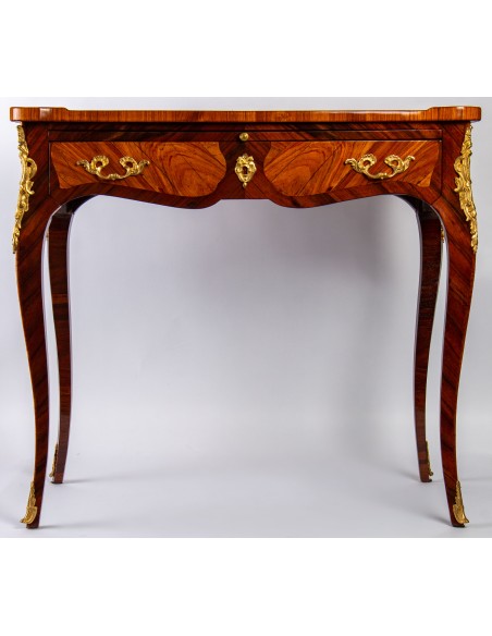 A Napoleon III period (1848 - 1870) desk in Louis XV style. 18th century.