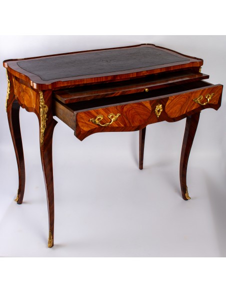 A Napoleon III period (1848 - 1870) desk in Louis XV style. 18th century.