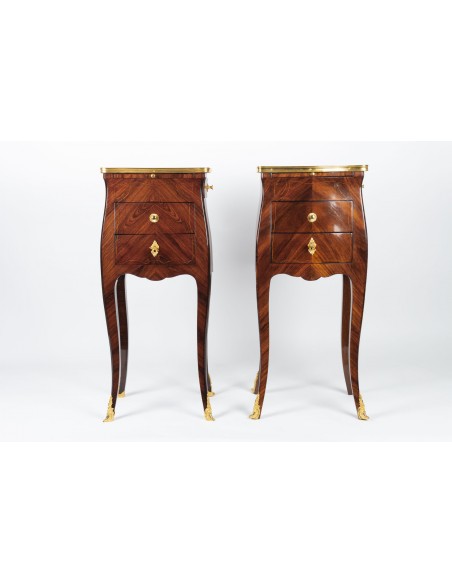 A Pair of Louis XV style bedside tables. 19th century.