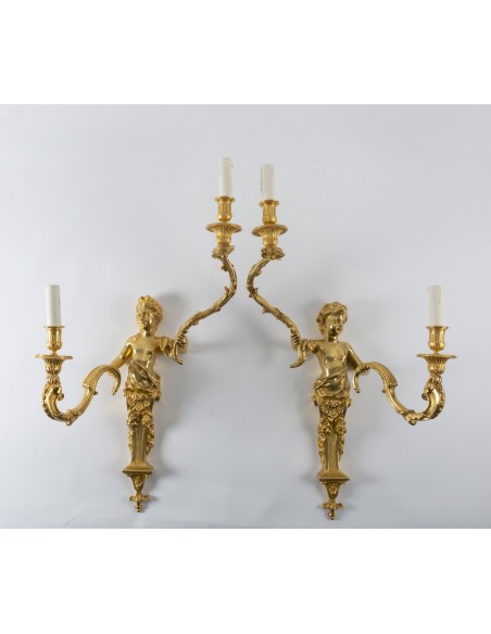 A Pair of scones in Regency style.  19th century.