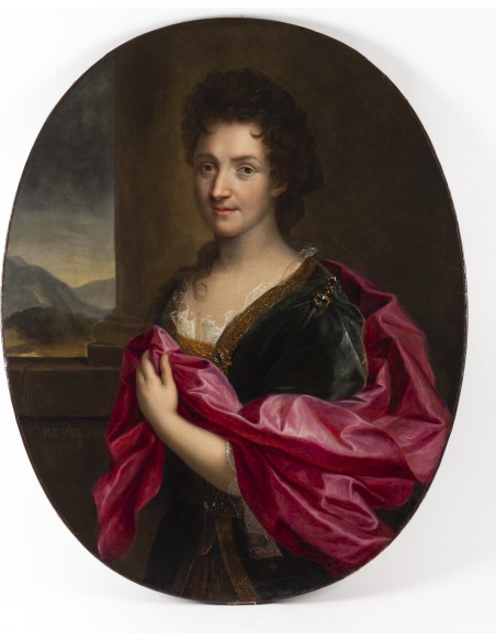 Portrait de femme. Signé et daté. Revel 1706.