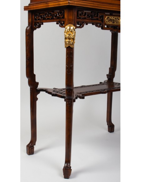 A Vitrine-cabinet-on-stand attributed to Gabriel Viardot.  19th century.